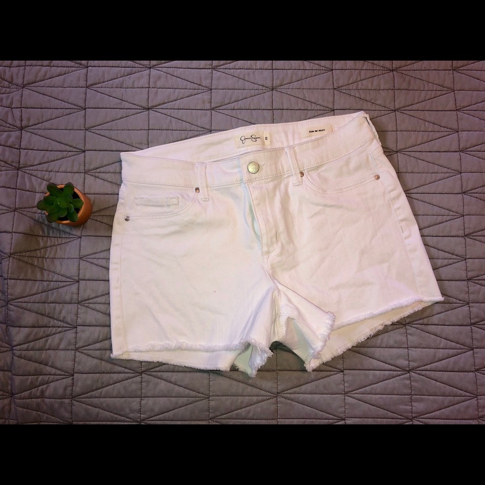 White Jean Shorts